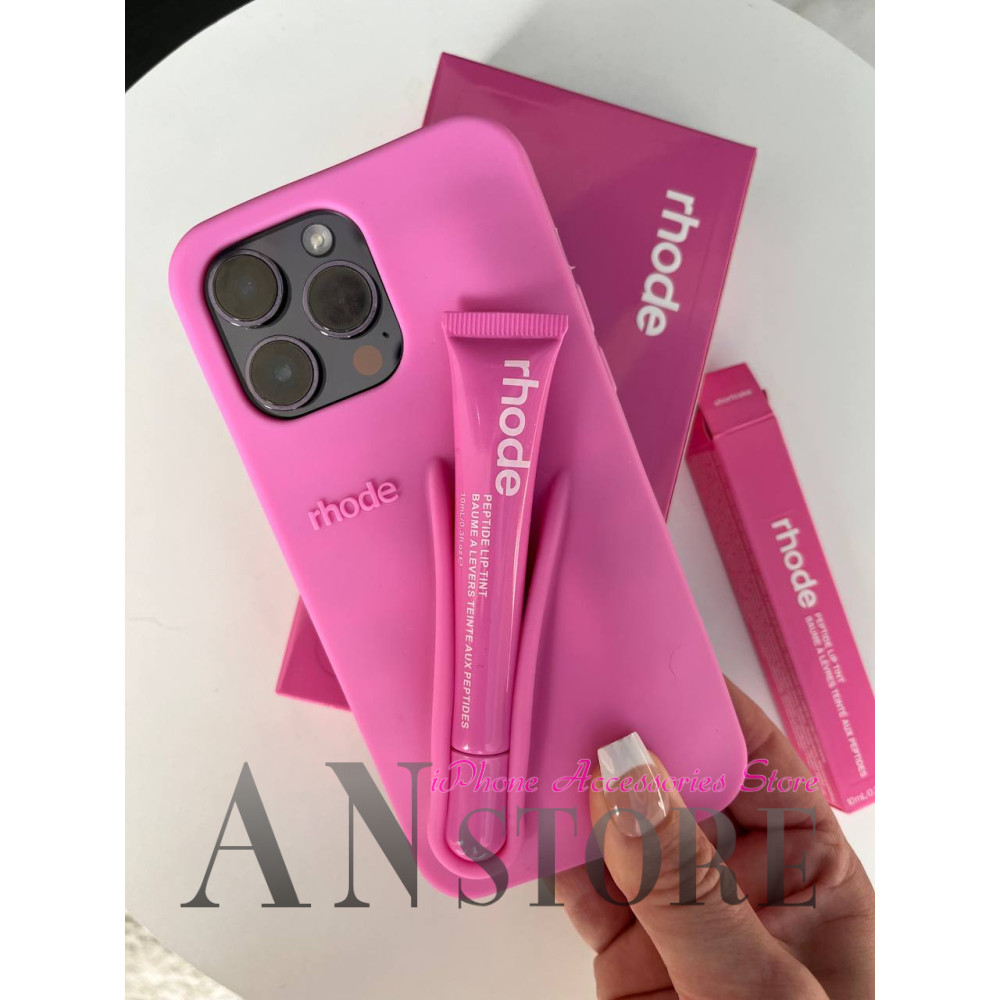Чехол на телефон rhode на iPhone 12 pro max в розовом цвете Shortcake без блеска для губ 